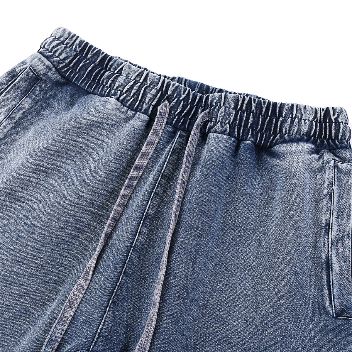 Washed Baggy Knit Denim Joggers