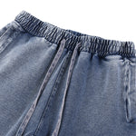 Washed Baggy Knit Denim Joggers