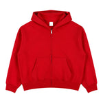 Boxy Cropped 340G Thermal Fleece Zip Hoodie