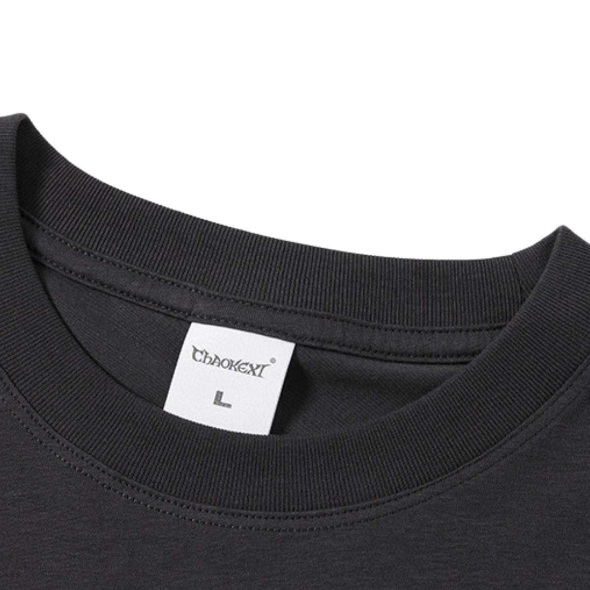 Camiseta destructiva de peso pesado con borde crudo de 10 oz