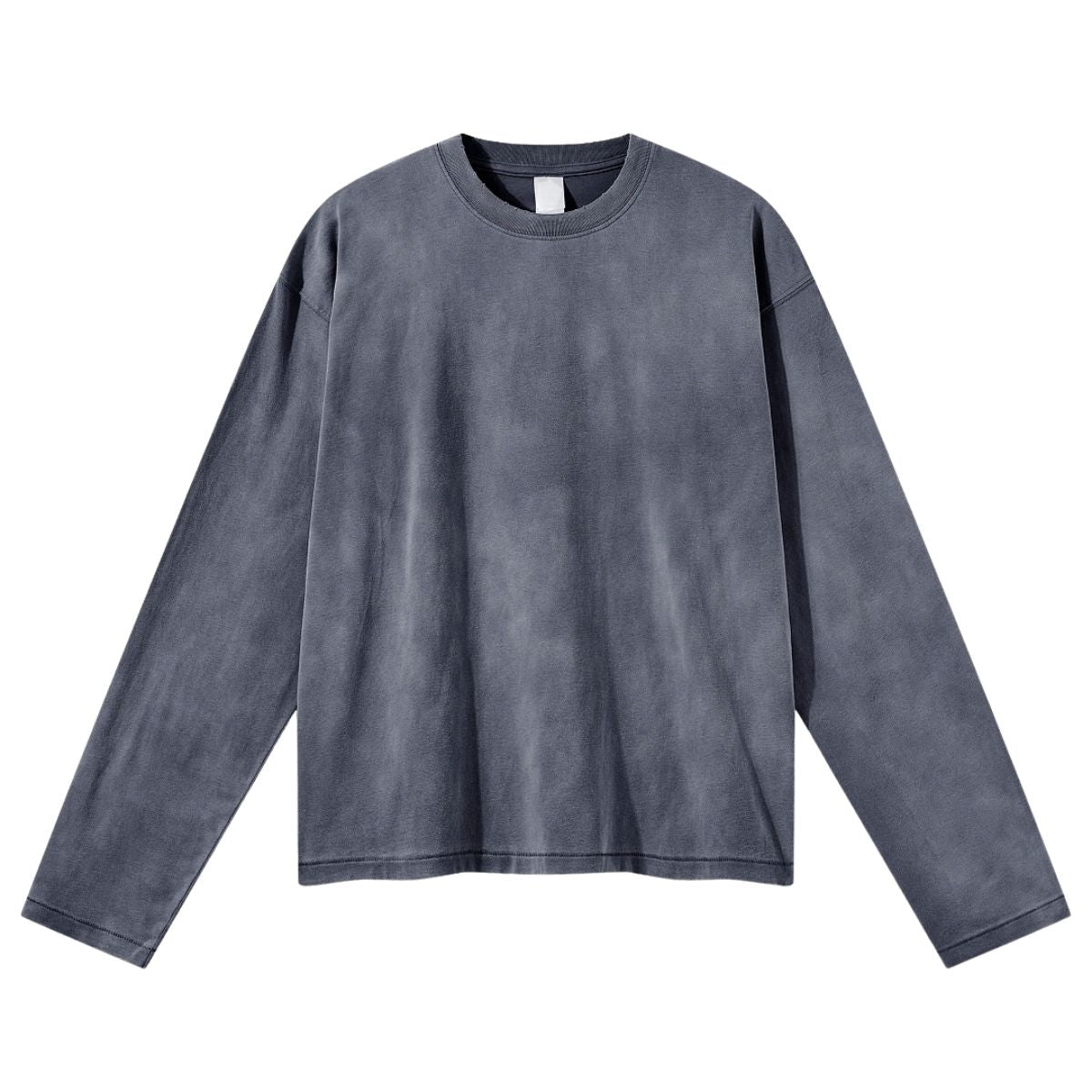 Whisker Wash Frayed Soft Brushed Vintage Long Sleeve Tee