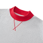 Mock Neck Sweatshirt With Contrast‑Color Stitching