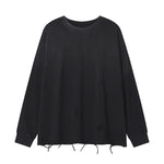 Black Washed Cotton Ripped Sweatshirt