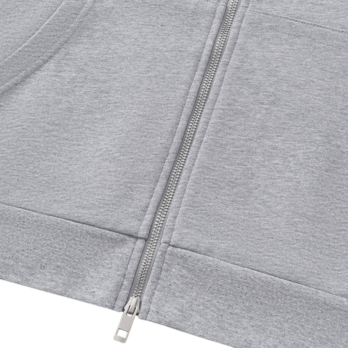 Sudadera con capucha y cremallera lavada de doble cursor