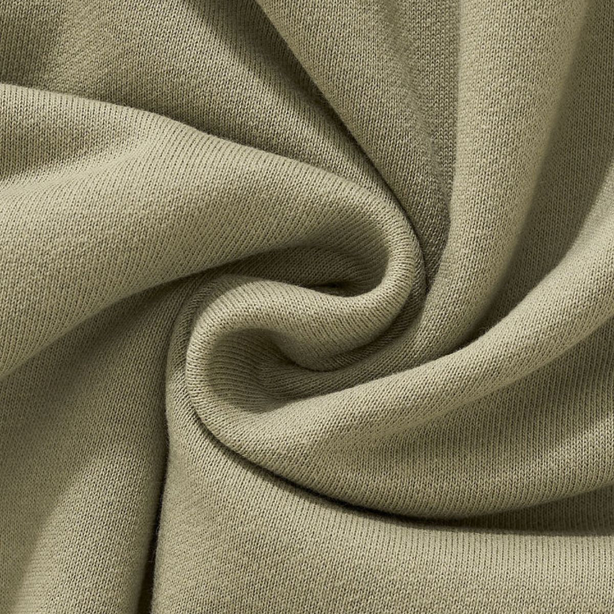 Hooded Terry Sweatshirt With Stacked Ruched Cuffs