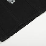 Painted Distress Black Wide Leg Star Patch Jeans