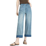 Risen Jeans Straight-Leg Washed Ankle Jeans