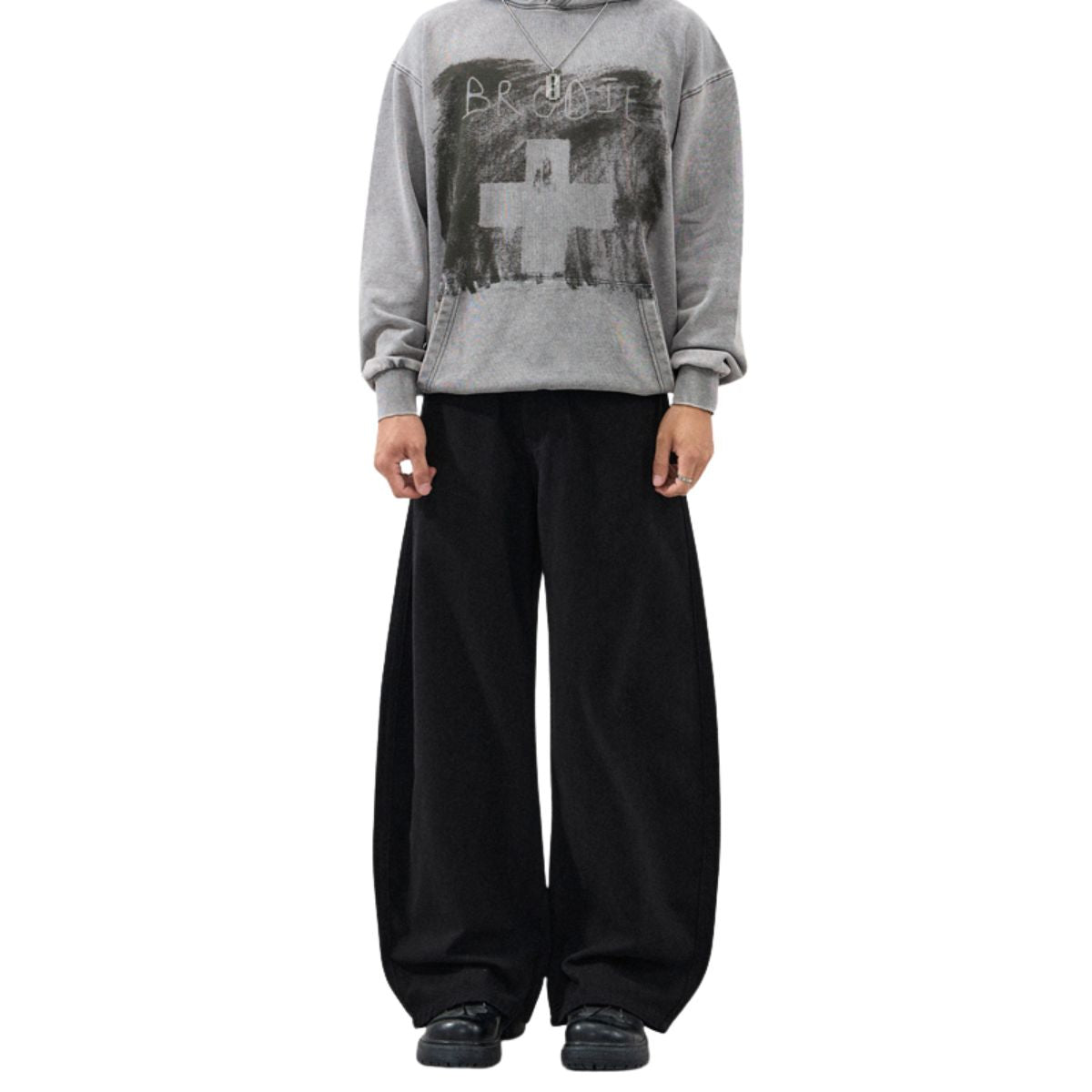 Voluminous Wide‑Leg Twill Casual Pants