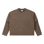 Vintage Snow‑Washed Relaxed Two‑Piece Sleeve Long Sleeve T‑Shirt