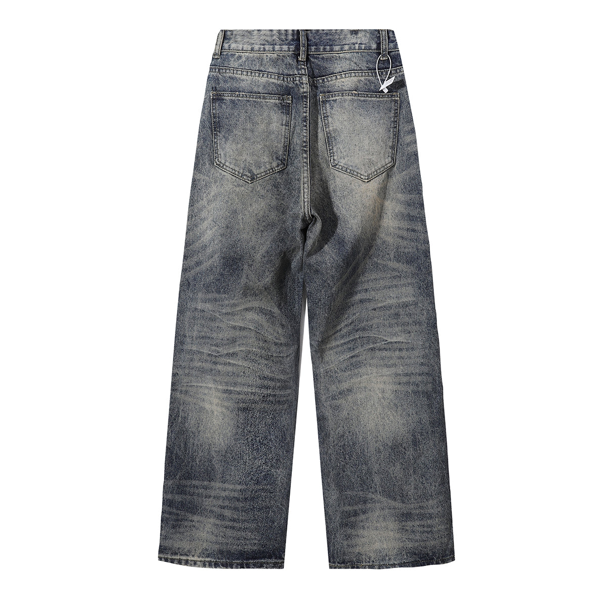 Decorative Rope Dark Wash Vintage Wide Leg Jeans