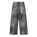 Decorative Rope Dark Wash Vintage Wide Leg Jeans