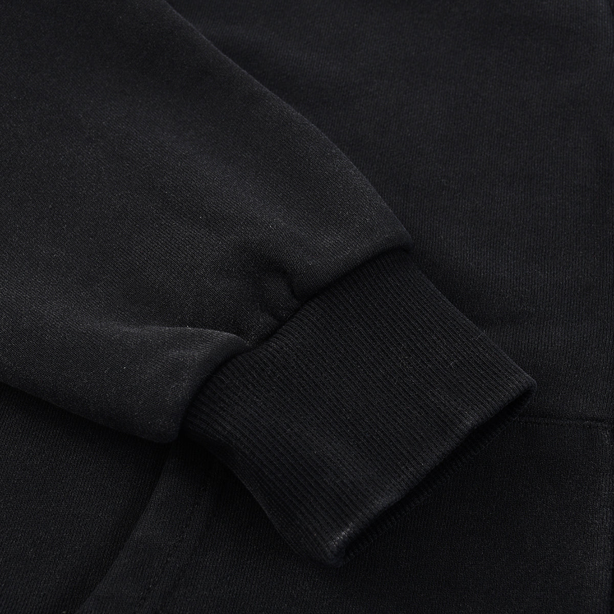 Black Stone Wash Sweatshirt Cardigan