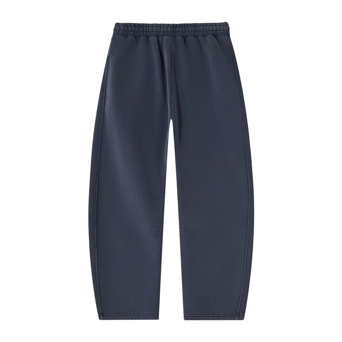 Vintage Washed Fleece‑Lined Elastic Waist Curved Leg Pants
