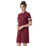 Old‑Money Aesthetic Contrast Stripe Blended Dress