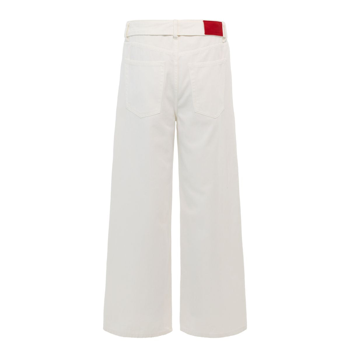 Fold Waist Wide Leg Jeans