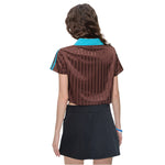 Contrast Panel Y2K Athletic Crop Tee