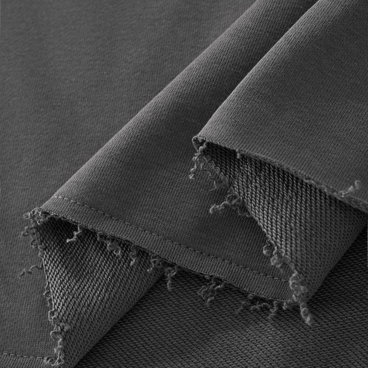 Boxy Raw‑Edge Distressed Hem Drop‑Shoulder Hoodie
