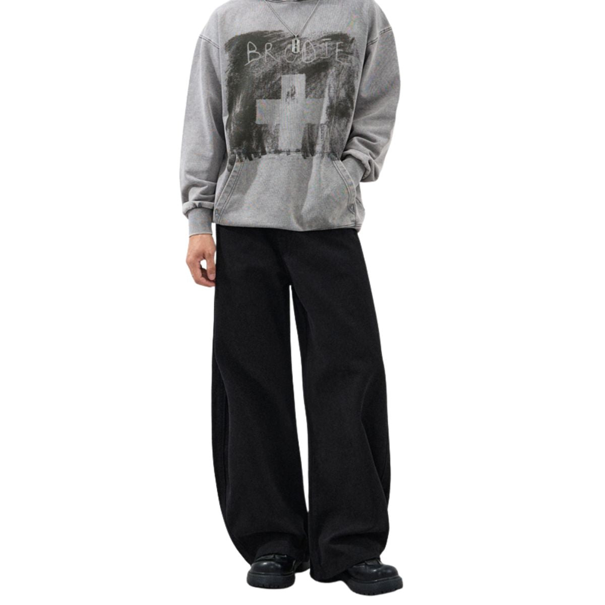Voluminous Wide‑Leg Twill Casual Pants