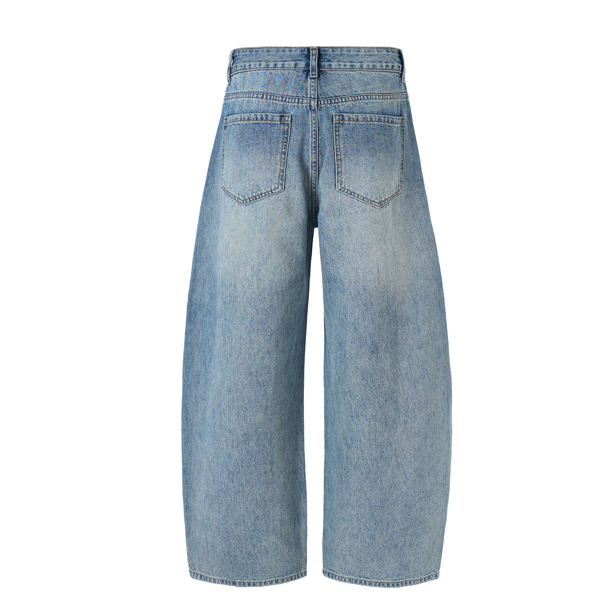 High Waisted Wide Leg Vintage Washed Casual Jeans