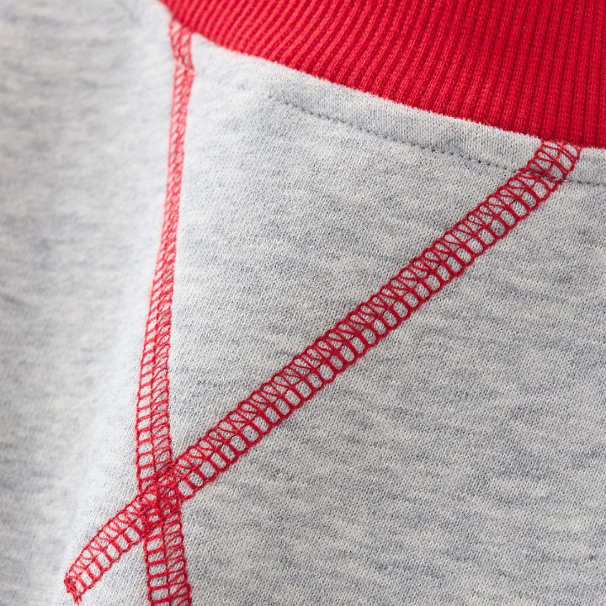 Mock Neck Sweatshirt With Contrast‑Color Stitching