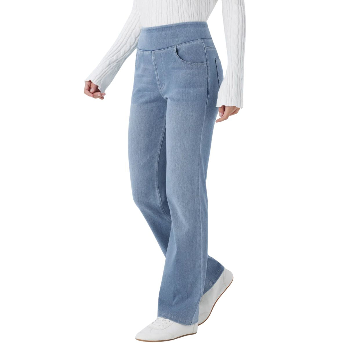 Vintage Washed High Waist Straight Leg Jeans