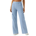 Mid Rise Pockets Straight Leg Casual Cargo Jeans