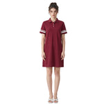 Old‑Money Aesthetic Contrast Stripe Blended Dress
