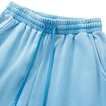 Heavyweight Cotton Washed Distressed Terry Wide‑Leg Pants
