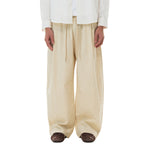 Solid Tint Linen-Blend Barrel Pants