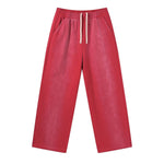 Monkey Wash Ripped Distressed Curved Wide Leg Cotton Sweatpants