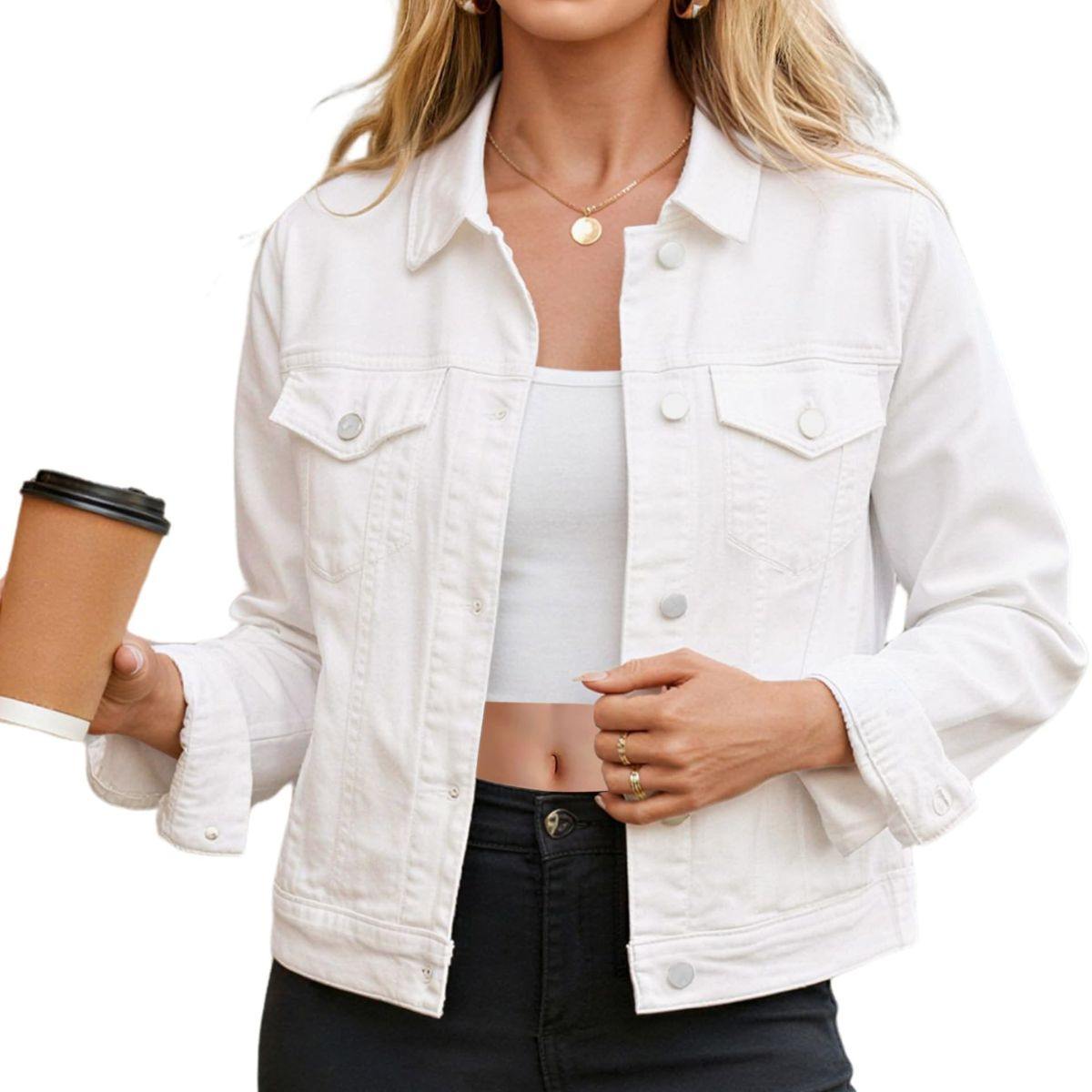 Women's Slim Fit Button Front Western Denim Jacket