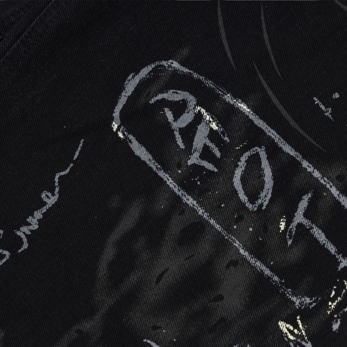 Smoke Rise Graffiti Black Wide-Leg Printed Jeans