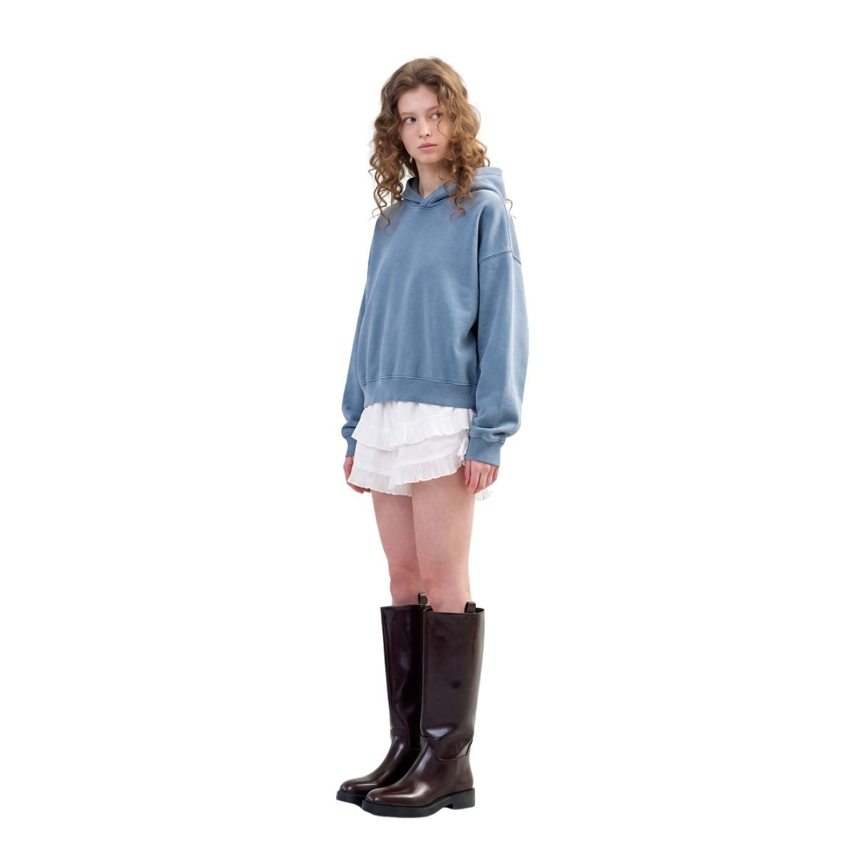 High‑Quality Terry Washed Distressed Hoodie
