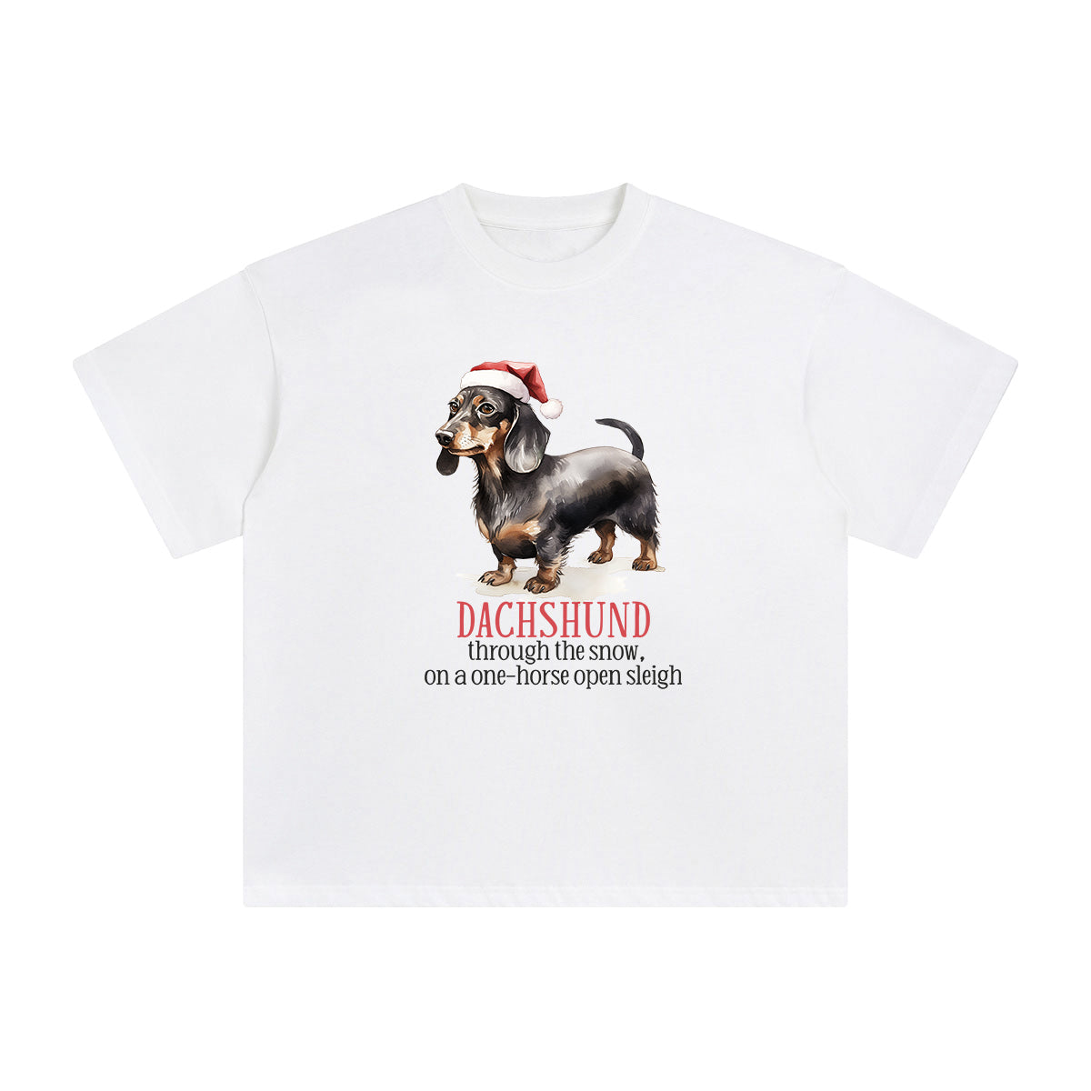 Christmas Dachshund Graphic Tee-INNBLAC Fashion Apparel