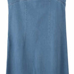 Falda vaquera con bordado de perlas y lavado vintage