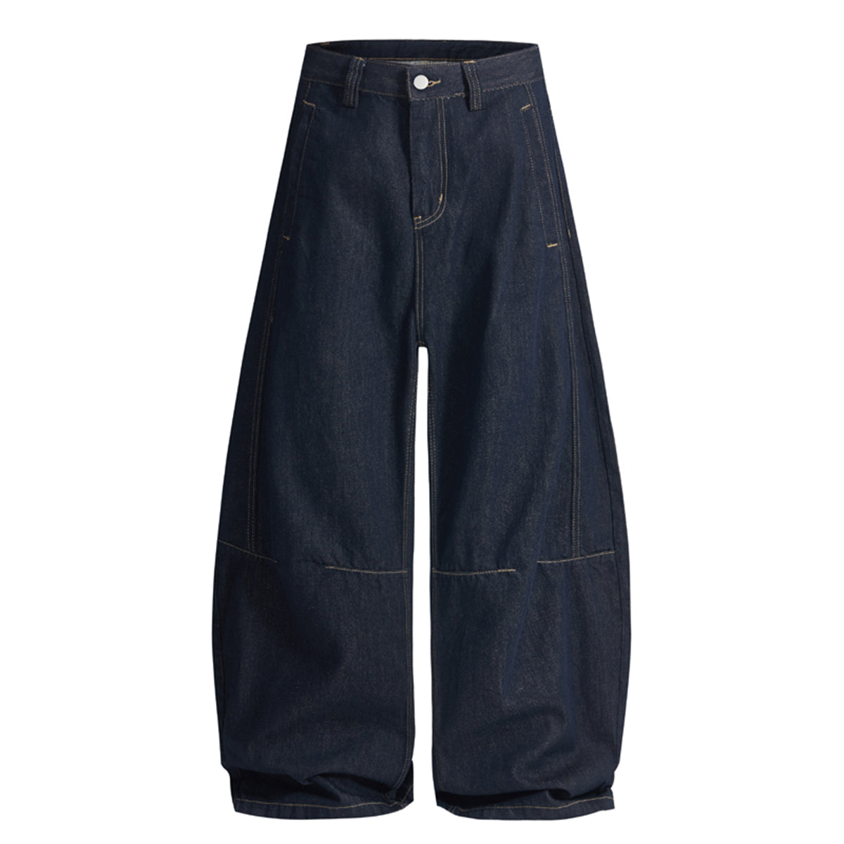 Knife Cut Patchwork High Waist Wide Leg Jeans