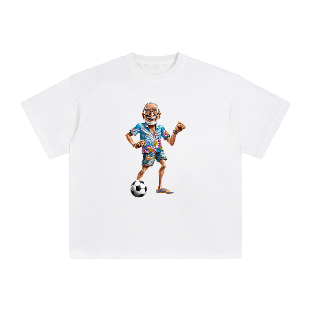 Grandpa Playing Soccer Graphic Tee-INNBLAC Fashion Apparel