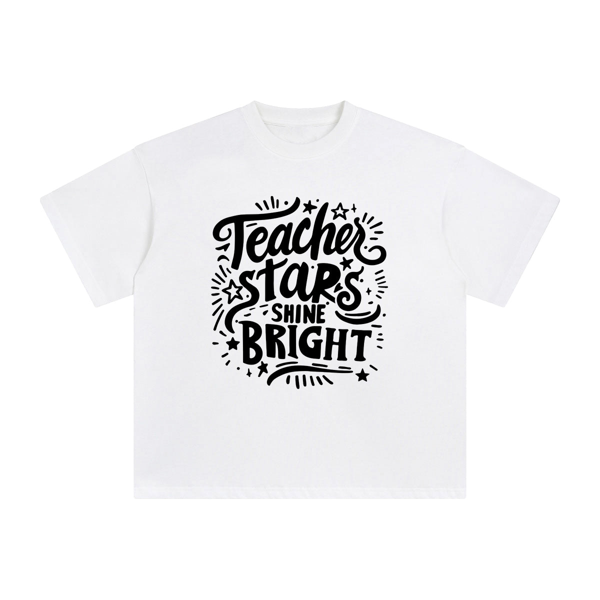 Teacher Stars Shine Bright Graphic Tee-INNBLAC Fashion Apparel