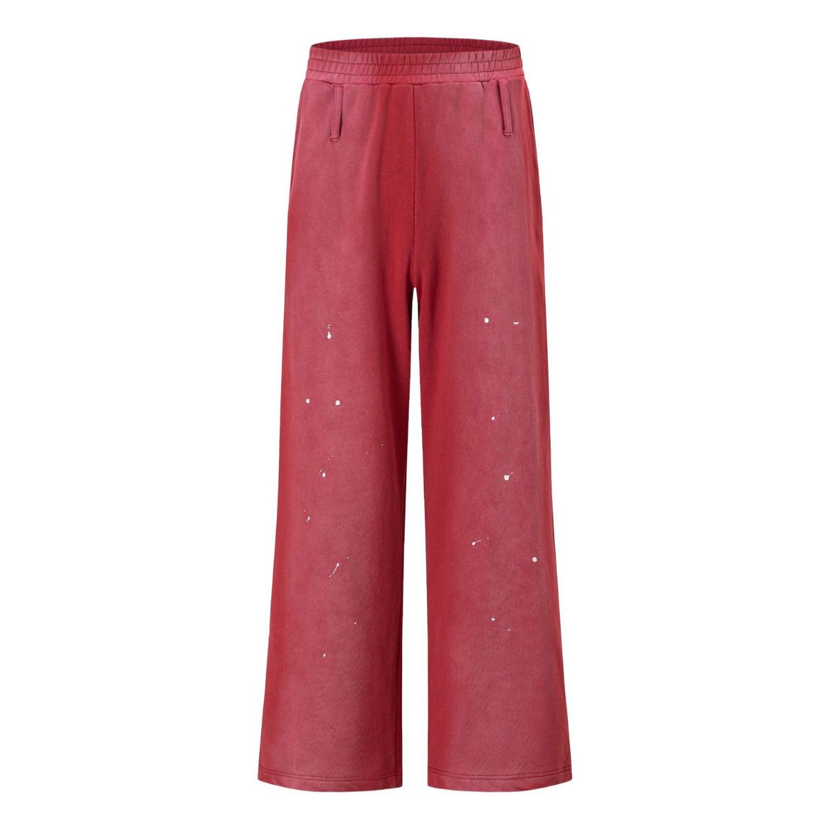 Dirty Washed Tie-Dye Splatter Print Relaxed Straight Leg Pants