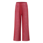 Dirty Washed Tie-Dye Splatter Print Relaxed Straight Leg Pants