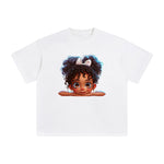 Peeking Boo Girl Graphic Tee-INNBLAC Fashion Apparel