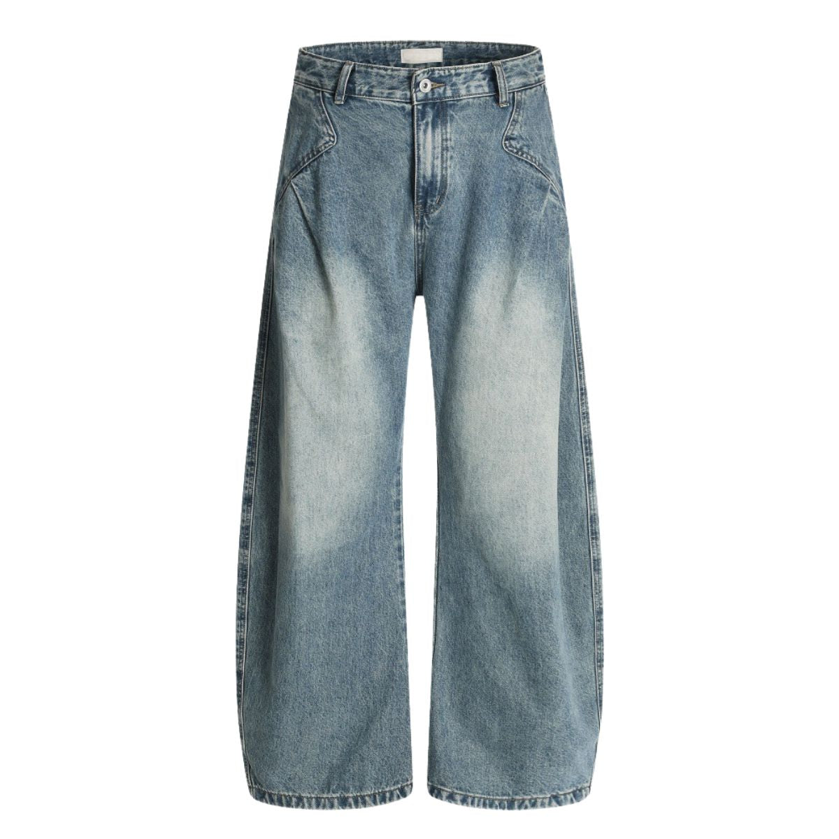 Men's Washed Denim Punk Wide-Leg Work Pants