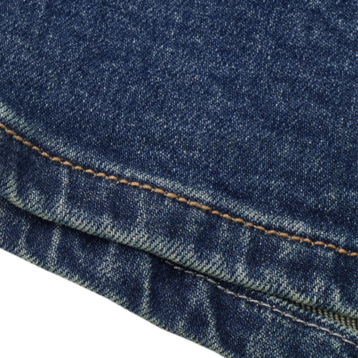 Falda vaquera con bordado de perlas y lavado vintage