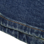 Falda vaquera con bordado de perlas y lavado vintage