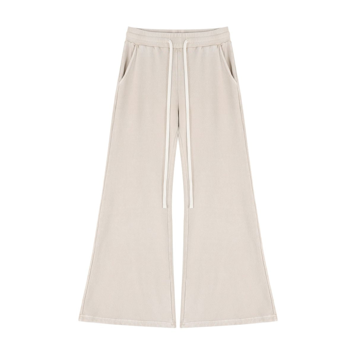 Heavyweight Washed Snow Wash Cotton Flare Pants for Women