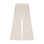 Heavyweight Washed Snow Wash Cotton Flare Pants for Women