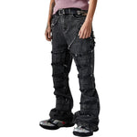 Smoke Rise Trap Denim Raw Trim Flare Jeans
