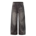 Vintage American Whiskered Corduroy Wide-Leg Jeans
