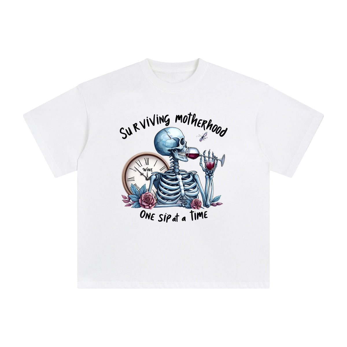 Surviving Motherhood One Sip At A Time Graphic Tee-INNBLAC Fashion Apparel
