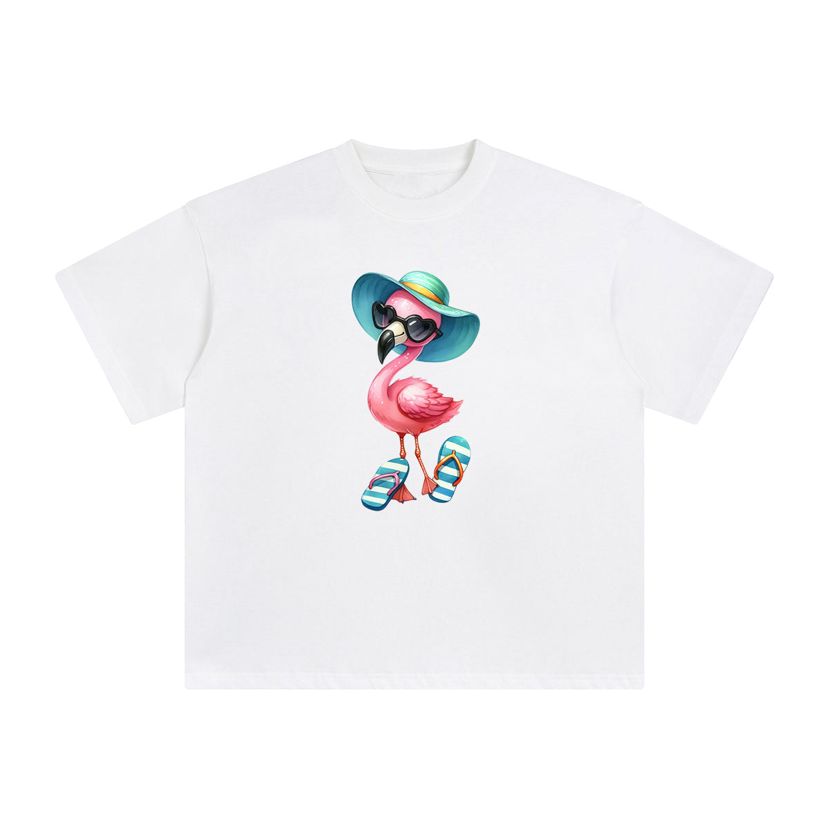 Flamingos Vacation Comic Graphic Tee-INNBLAC Fashion Apparel
